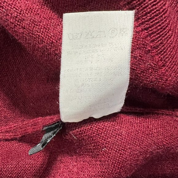 Alan Stuart Sweater Mens Large Mock Neck Maroon Merino Wool Long Sleeve Italy L - Picture 8 of 8
